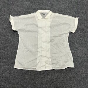 Lady Arrow Shirt Womens Size 8 White Pleated Short Sleeve Button Up USA Made